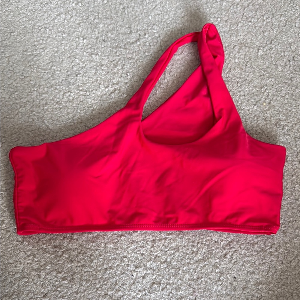 Women's Red One-Shoulder Bikini Top